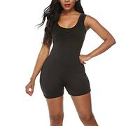 TTPSRY Combinaison Femme Été Combishort sans Manches Col Rond Body Stretch Ensemble Sport Moulant Rompers Short Élégant pour Fitness Yoga Casual Quotidien