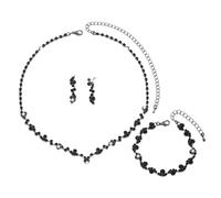 TTPSRY Ensemble Bijoux Cristaux Brillants Collier Bracelet Boucles Oreilles Parure Élégante Accessoires Femme