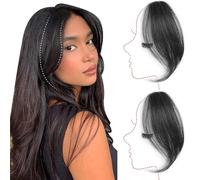 TTPSRY Frange Latérale Naturelle Extension Cheveux Clip Mèche Frontale Coiffure Changement Look Instantané Accessoire Capillaire Ajustable