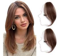 TTPSRY Frange Latérale Naturelle Extension Cheveux Clip Mèche Frontale Coiffure Changement Look Instantané Accessoire Capillaire Ajustable
