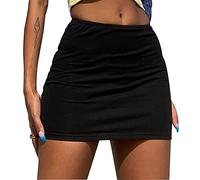 TTPSRY Jupe Moulante pour Femme Taille élastique Mini Jupe d'été Taille Haute Jupe Crayon Décontractée Printemps Et Automne Mini Skirt (S)