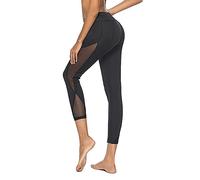 TTPSRY Leggings Femme Sport Pantalon Maille Transparente Taille Haute Push up Compression Amincissant Collant sans Pied Yoga Fitness Running Jogging Sportswear
