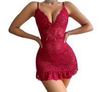 TTPSRY Lingerie Sexy Femme Coquine Hot Nuisette Dentelle Bretelles Tenue Érotique Bodystocking Combinaison Robe Moulante Ensemble sous Vêtements