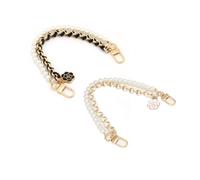 TTPSRY Lot de 2 Chaîne de Rechange de Sac Perle Imitation Chaîne de Sac à Main en Perles pour Pochette ChaîNe de Sac à BandoulièRe Chaîne Remplacement Accessoires Décoration