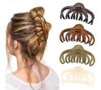Ttpsry Lot De 3 Pinces À Cheveux En Plastique Résistant Accessoires De Coiffure Élégants Et Pratiques Pour Femmes Pince Crabe Pour Cheveux Longs Et Épais Couleurs Assorties