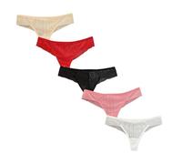 TTPSRY Lot de 5 Culottes Dentelle Femme Shorty Tanga Transparent Sousvêtements Confortables Respirants Lingerie Élégante sans Couture Quotidien