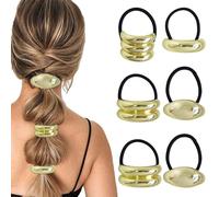 TTPSRY Lot de 6 Élastiques Géométriques en Alliage Design Unique Élastique et Durable Polyvalent pour Usage Quotidien Occasions Spéciales Style Rétro Minimaliste