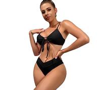 TTPSRY Maillot de Bain Femme 2 Pieces Cupshe Bikini Set Push up Triangle Nœud Avant Taille Haute Sculptant Gainant Élégant Ensemble Plage Été Vacances Natation Piscine Beachwear