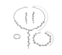 TTPSRY Parure Bijoux Femme Élégante Dorée avec Cristaux Scintillants Ensemble Collier Bracelets et Boucles d'Oreilles pour Mariage et Soirée