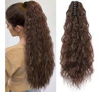 TTPSRY Ponytail Cheveux Naturel Wave Bouclé 50 CM Longue Clip en Queue De Cheval Corn Curly Fluffy Cheveux Extension Ponytail Synthétique Postiche pour les Femmes（#3）