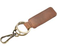 TTPSRY Porteclés Rectangle Cuir Véritable Mousqueton Métal Accessoire Homme Rétro Vintage Robuste Pratique Élégant