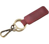 TTPSRY Porteclés Rectangle Cuir Véritable Mousqueton Métal Accessoire Homme Rétro Vintage Robuste Pratique Élégant