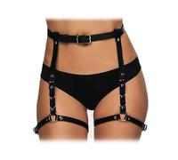 TTPSRY Punk Chaîne de Corps en Cuir Noir Chaînes de Taille Chaîne de Jambe Harnais Ceintures Réglable Plage Boîte de Nuit Fête Accessoires Bijoux de Corps pour Femmes et Filles(Noir)