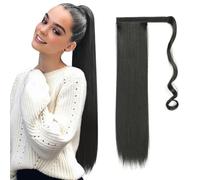 TTPSRY Queue Cheveux Lisse Longue Naturelle 60cm Extension Postiche Attache Facile Coiffure Rapide Changement Look