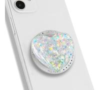 TTPSRY Support de Téléphone Magnétique Cœur Résine Pailletée avec Bague Magnétique Amovible Porte Téléphone Airbag Étractable pour Femmes Décorati Téléphones(Paillettes Coquille)