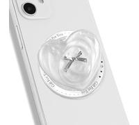 TTPSRY Support Téléphone Magnétique Forme Cœur avec Nœud Papillon Décoratif Socle Adhésif Transparent Brillant Accessoire Smartphone Universel