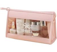 TTPSRY Trousse de Toilette Transparente Sacs d'avion Transparents PVC Étanche Trousse de Maquillage de Voyage Sac de Toilette Cosmétique Organisateur pour Hommes Femme（Rose）
