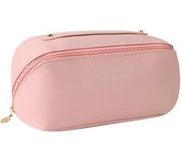 TTPSRY Trousse Toilette Ovale Spacieuse Rangement Cosmétique Compartiments Multiples Poignée Pratique Fermeture Éclair Douce