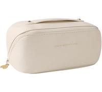 TTPSRY Trousse Toilette Ovale Spacieuse Rangement Cosmétique Compartiments Multiples Poignée Pratique Fermeture Éclair Douce