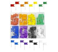 TTQiAnJ 160 Pcs Epingles Drapeaux avec Boîte,Push Pins Plastique Drapeaux,Épingles à Drapeaux Multicolores,pour Carte du Monde,Tableau d'affichage,8 Couleurs