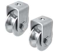 TTQiAnJ 2 Pièces Poulie avec 2 Roulements à Billes,Poulie de Fitness en Acier Inoxydable,48mm de Diamètre,Poulie de Levage pour Cordes et Câbles de 16mm,Capacité de Charge de 200kg