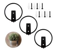 TTQiAnJ 3 pcs Supports Muraux pour Pots de Fleurs, Anneau de Pot de Fleurs en Métal, Pots de fleurs pliables, pour la Maison, le Jardin, le Balcon, Noir, 10cm/4Pouces