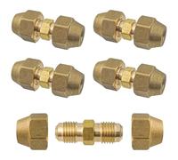 TTQiAnJ 4 Pièces Raccords Split Pour Climatisation,1/4 Pouce Double Mamelon Raccord de Tuyau en Cuivre Sans Soudure pour Rallonge Tube Climatisation pour Tuyau en Cuivre de 6,35 à 6 mm