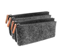 TTQiAnJ 4 Pièces Sac de Papeterie en Feutre,Papeterie sac Feutre Crayon sac,pour Papeterie,clés,Cosmétiques ou Autres Fournitures Gris,Noir 8,2 x 3,5 pouces