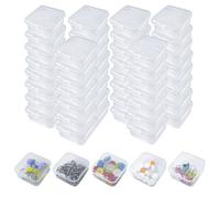 TTQiAnJ 48 Pcs Petite Boîte Plastique,Transparent Petite Boite de Rangement,Mini Boîte De Rangement Adaptée Au Rangement de Bijoux,1,7 x 1,7 x 0,7 pouces