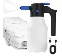 TTSITG Pulvérisateur de mousse électrique de 1,5 L alimenté par batterie pour lavage de voiture avec USB rechargeable 4500 mAh, pulvérisateur de mousse à pompe sans fil, blanc