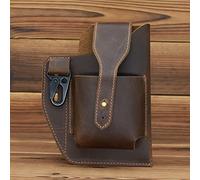 TTSJSM Sac Téléphone Portable,Fanny Pack Sac de Taille Hommes Véritable Cuir Ceinture Bum Jambes Packs for Hommes 6-7.5inch Téléphone de téléphone Portable Boîte Boitier Boîte Pochette extérieure