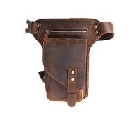 TTSJSM Sacoche De Jambe Moto Cuir rétro Moto-Sling-Sking-Taille Sac Multi-Fonctions Multi-Fonctions Sac à Jambe de Courroie Fanny (Color : Brown)