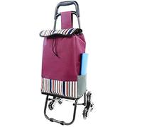 TTSLVS Chariot de Courses Pliable Capacité GéNéReuse Caddie avec sans Bruit 6 Roues Facile Montage D'Utilisation Charge Max 30Kg Adapté Aux Escaliers,Rose