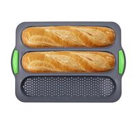 TTSTOIEE Moule à Pain & Moule à Baguettes en Silicone avec 3 Fentes, Plaque de Cuisson pour Pain pour Baguettes, Hot Dogs et Petits Pains,Résistant à la Chaleur jusqu'à 230°C et Qualité Alimentaire