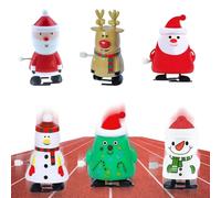 TTSVECD 6 Pièces Jouets à Remonter de Noël, Crackers Noel Rempli Calendrier de l'Avent pour Enfant Babe Adulte, Petits Cadeaux de Table Noel Sacs de Fête, Jouet Figurines Mecanique Cadeau