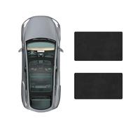 TTTao Visière de Toit ouvrant de Voiture pour Audi Q7 2016-2024,Bouclier UV Lucarne Avant et Arrière Accessoires d'intérieur,D-Black Suede