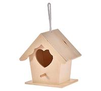 TTTLLNN Nichoir à oiseaux en bois pour l'extérieur Petit nichoir à oiseaux fait à la main avec trou et perchoir pour merle bleu