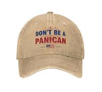 TTVXIHL Casquette de Baseball pour Hommes, ne Soyez Pas Un Panique Hommes Femmes Casquette de Baseball Drôle Politique en Détresse Denim Caps Chapeau Extérieur Réglable Snapback Cap,Cadeau