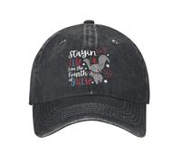 TTVXIHL Casquettes de Baseball de Haute qualité, Stayin Fly on The Fourth of July Casquettes de Baseball Vintage en détresse Denim Magique Glitter Snapback Unisexe Chapeaux Souples en Plein air