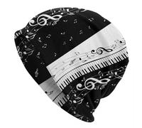 TTVXIHL Chapeau Chaud d’Automne et d’Hiver Clavier de Piano personnalisé Notes de Musique Skullies Bonnets Caps Hommes Femmes Unisexe Streetwear Hiver Chaud en Tricot Hat Chapeaux De Bonnet Adulte