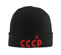 TTVXIHL Chapeau Chaud d’Automne et d’Hiver pour Hommes pour Femmes, Rouge CCCP URSS Tuque Russe Union soviétique Marteau et Faucille Communisme Crânes Bonnets Femme Mâle Caps Chapeaux d’Hiver Bonnet