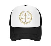TTVXIHL Pur Coton Chaud, Custom Law Golden Scales of Justice Casquette de Baseball pour Hommes Respirant Avocat Juridique Party Cadeau Trucker Hat Streetwear Snapback Caps