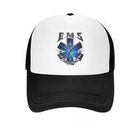 TTVXIHL Pur Coton Chaud, personnalisé EMS Star of Life Trucker Hat Hommes Femmes Réglable Unisexe EMT Paramedic Médical Casquette De Baseball en Plein Air Papa Chapeau