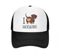 TTVXIHL Pur Coton Chaud, personnalisé j’Aime Les teckels Casquette de Baseball extérieur réglable Blaireau Saucisse Saucisse Chien Camionneur Chapeau Printemps personnalisé Papa Chapeau
