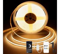TTWAY Ruban COB LED 2700K, 7,5M Bande LED Blanc Chaud, Lumière Bande LED Dimmable 24V, Application Bluetooth, CRI 92+, Largeur de 8mm, avec Télécommande et Alimentation, pour Décoration Maison