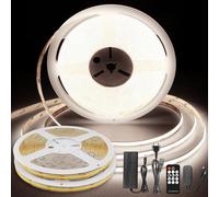 TTWAY Ruban LED COB 20M, Bande LED 4000K avec Alimentation, Télécommande, 384LEDs/M, DC24V, CRI 90+, Largeur 8mm, Ruban LED Blanc Naturel pour Décoration Maison (2x10m)