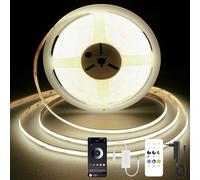 TTWAY Ruban LED COB 4000K, 7,5M Bande LED Blanc Naturel, Bande LED Dimmable 24V, CRI 92+, Largeur 8mm, avec Télécommande et Application et Alimentation, pour Décoration Maison, Cuisine, Miroir