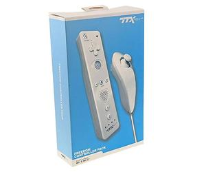 TTX Tech Wii/WiiU Télécommande sans fil Nunchuk et Freedom avec pack Action Plus, blanc