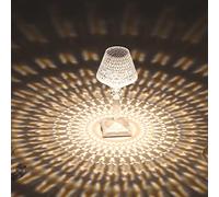 TTY Lampe En Cristal, Lampe De Chevet Avec Contrôle Tactile, 3 Couleurs d'éclairage, Luminosité Réglable, Banque d'alimentation USB Dans Le Salon, Décoration De Vanité (E Couleur)