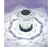 TTY Lampe En Cristal, Lampe De Chevet Avec Contrôle Tactile, 3 Couleurs d'éclairage, Luminosité Réglable, Banque d'alimentation USB Dans Le Salon, Décoration De Vanité (C Couleur)